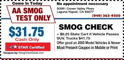 AA SMOG TEST ONLY