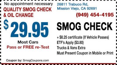 Quality Smog Check & Oil Change Coupon